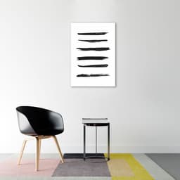 Quadro Pinceladas Pretas 60x43 Sem Moldura