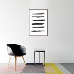 Quadro Pinceladas Pretas 86x60 Filete Marrom