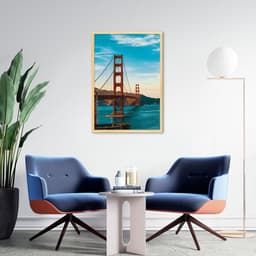 Quadro Ponte Golden Gate Bridge 43x30 Caixa Marfim
