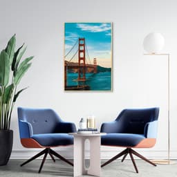 Quadro Ponte Golden Gate Bridge 60x43 Filete Marfim