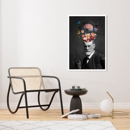 Quadro Sigmund Freud Head Explosion 60x43 Caixa Branco