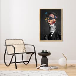 Quadro Sigmund Freud Head Explosion 86x60 Caixa Marfim