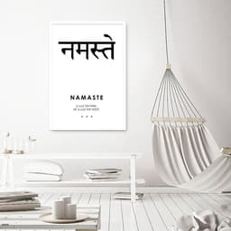 Quadro Significado Sanscrito Namaste 100x70 Caixa Branco