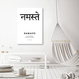 Quadro Significado Sanscrito Namaste 43x30 Sem Moldura