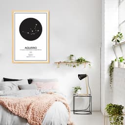 Quadro Signos do Zodíaco Aquário 43x30 Caixa Marfim