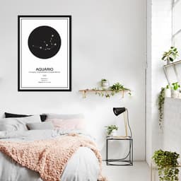 Quadro Signos do Zodíaco Aquário 86x60 Caixa Preto