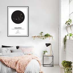 Quadro Signos do Zodíaco Aquário 86x60 Filete Preto