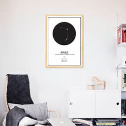 Quadro Signos do Zodíaco Áries 60x43 Caixa Marfim