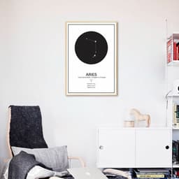 Quadro Signos do Zodíaco Áries 60x43 Filete Marfim