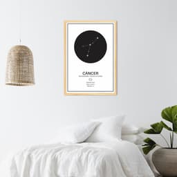 Quadro Signos do Zodíaco Câncer 43x30 Caixa Marfim