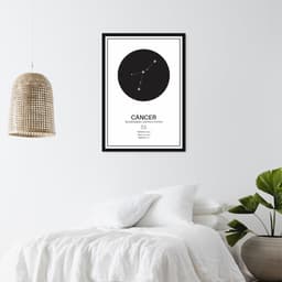 Quadro Signos do Zodíaco Câncer 86x60 Caixa Preto