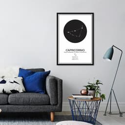 Quadro Signos do Zodíaco Capricórnio 43x30 Caixa Preto