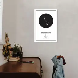 Quadro Signos do Zodíaco Escorpião 43x30 Caixa Branco