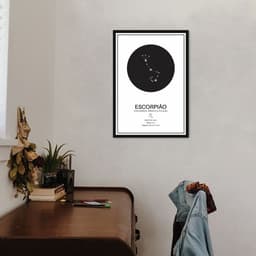 Quadro Signos do Zodíaco Escorpião 43x30 Caixa Preto