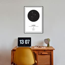 Quadro Signos do Zodíaco Leão 60x43 Filete Preto