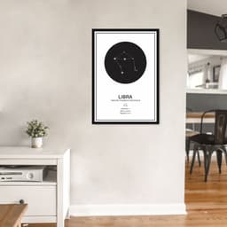 Quadro Signos do Zodíaco Libra 43x30 Caixa Preto