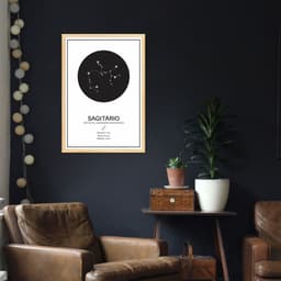 Quadro Signos do Zodíaco Sagitário 43x30 Caixa Marfim