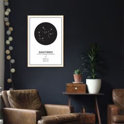 Quadro Signos do Zodíaco Sagitário 60x43 Filete Marfim