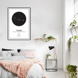 Quadro Signos do Zodíaco Touro 43x30 Filete Preto