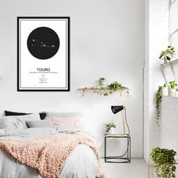 Quadro Signos do Zodíaco Touro 60x43 Caixa Preto