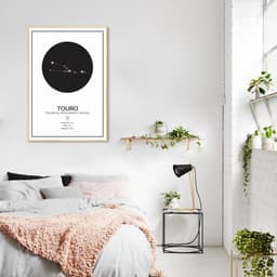 Quadro Signos do Zodíaco Touro 60x43 Filete Marfim