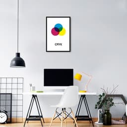 Quadro Sistema de Cores CMYK 43x30 Caixa Preto