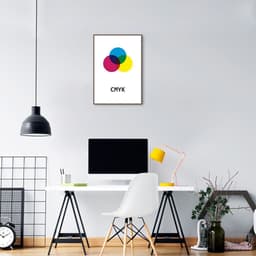 Quadro Sistema de Cores CMYK 43x30 Filete Marrom