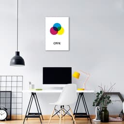 Quadro Sistema de Cores CMYK 43x30 Sem Moldura