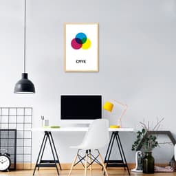 Quadro Sistema de Cores CMYK 60x43 Caixa Marfim