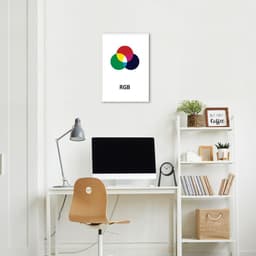 Quadro Sistema de Cores RGB 43x30 Filete Branco