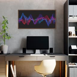 Quadro Sound Wave Colors 100x50 Caixa Marrom