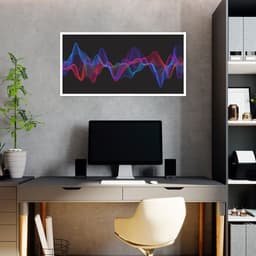Quadro Sound Wave Colors 60x30 Caixa Branco