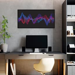 Quadro Sound Wave Colors 60x30 Caixa Preto