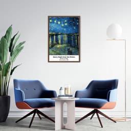 Quadro Starry Night Over the Rhone 86x60 Caixa Marrom
