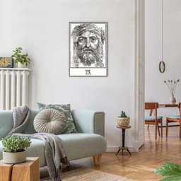 Quadro The Head of Christ Crowned 60x43 Filete Marrom