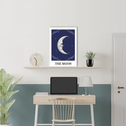 Quadro The Moon Tarot 86x60 Filete Branco