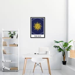 Quadro The Sun Tarot 100x70 Caixa Preto