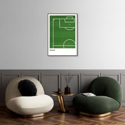 Quadro Tipos de Quadra Futebol 100x70 Filete Marrom