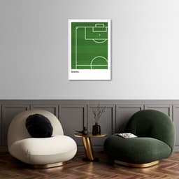 Quadro Tipos de Quadra Futebol 86x60 Filete Branco
