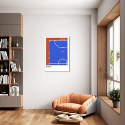 Quadro Tipos de Quadra Futsal 86x60 Filete Branco