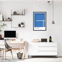 Quadro Tipos de Quadra Padel 60x43 Caixa Preto