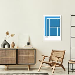 Quadro Tipos de Quadra Tênis AO 86x60 Caixa Branco