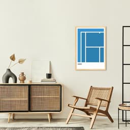 Quadro Tipos de Quadra Tênis AO 86x60 Caixa Marfim