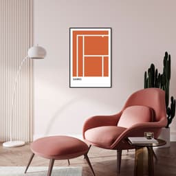 Quadro Tipos de Quadra Tênis RG 43x30 Filete Preto