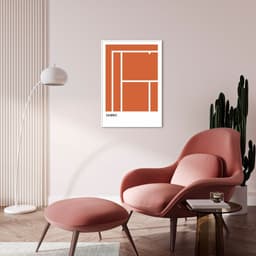 Quadro Tipos de Quadra Tênis RG 60x43 Filete Branco