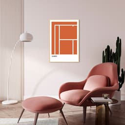 Quadro Tipos de Quadra Tênis RG 60x43 Filete Marfim