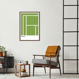 Quadro Tipos de Quadra Tênis WN 100x70 Caixa Marrom