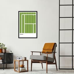 Quadro Tipos de Quadra Tênis WN 100x70 Caixa Preto