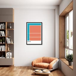 Quadro Tipos de Quadra Vôlei 43x30 Caixa Preto