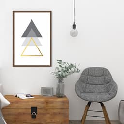 Quadro Triângulo Escandinavo 60x43 Caixa Marrom